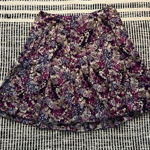 Coldwater creek size petite 16 purple sheer skirt floral print